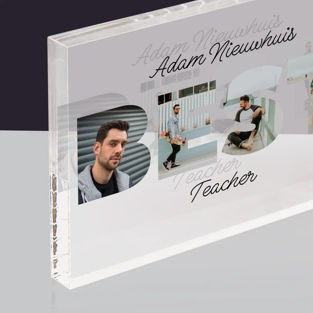 Woord Van Foto'S: Best Teacher - Acryl Blok