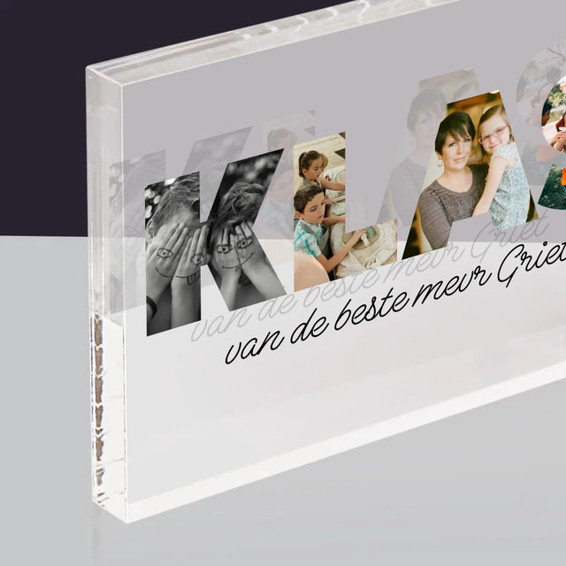 Woord Van Foto'S: Klas - Acryl Blok