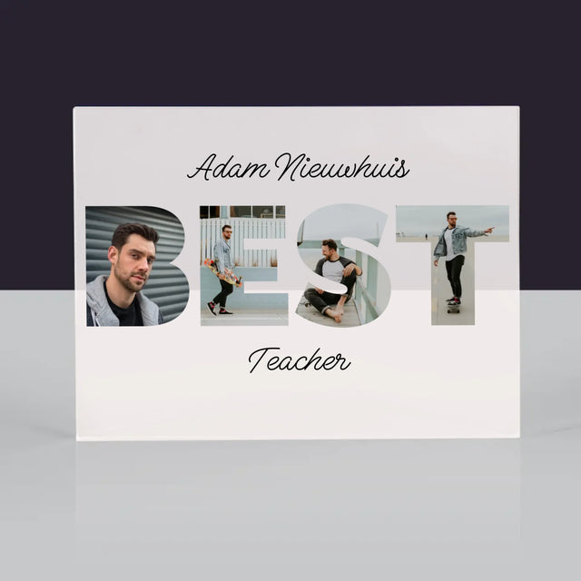 Woord Van Foto'S: Best Teacher - Acryl Blok