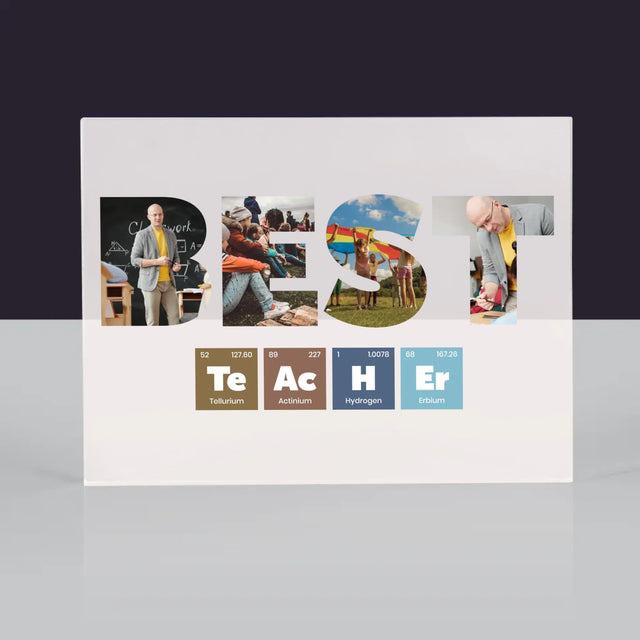 Woord Van Foto'S: Best Teacher Chemische Elementen - Acryl Blok