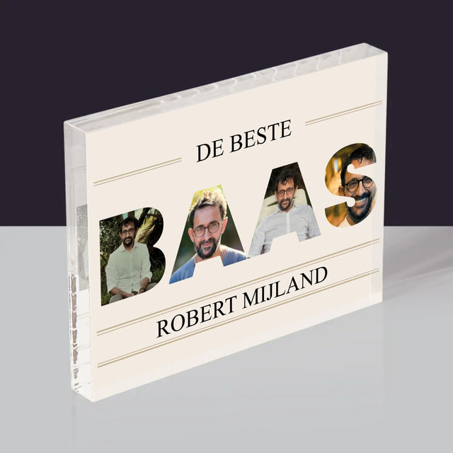 Woord Van Foto'S: De Beste Baas 2 - Acryl Blok