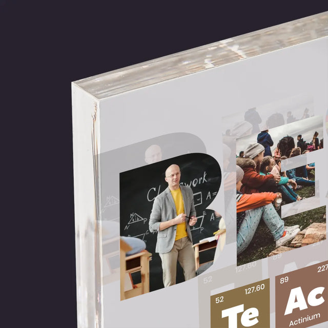 Woord Van Foto'S: Best Teacher Chemische Elementen - Acryl Blok
