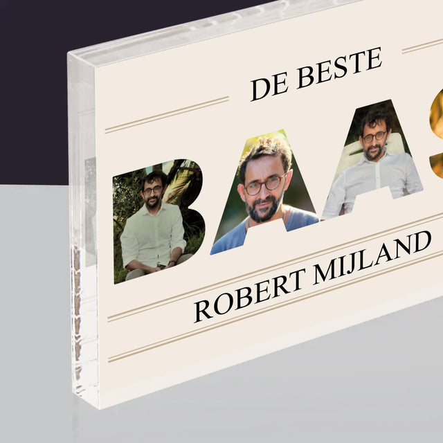 Woord Van Foto'S: De Beste Baas 2 - Acryl Blok