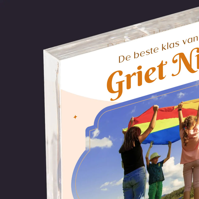 Foto En Handtekening: De Beste Klas - Acryl Blok