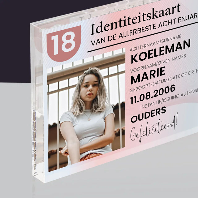 Foto En Handtekening: Identiteitskaart - Acryl Blok