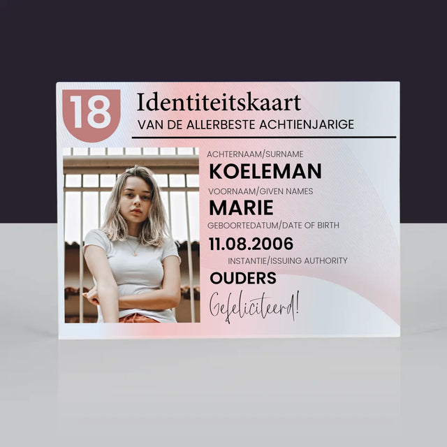 Foto En Handtekening: Identiteitskaart - Acryl Blok