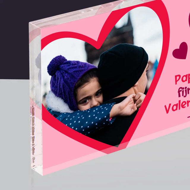 Foto En Handtekening: Valentijn Papa - Acryl Blok