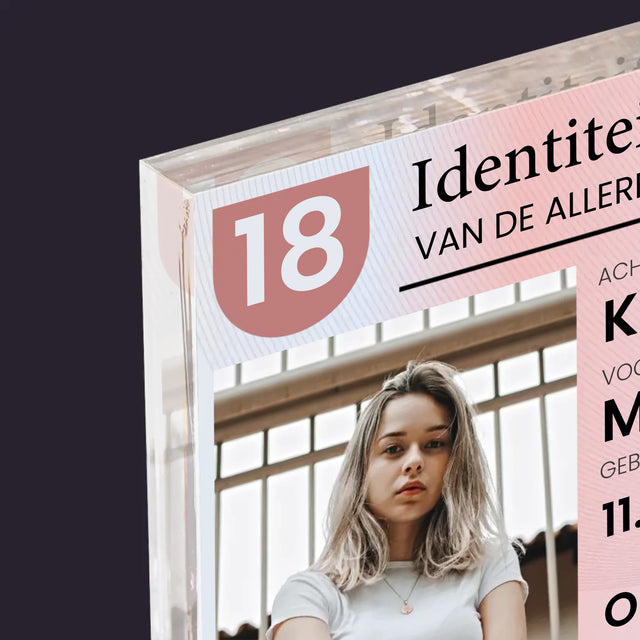 Foto En Handtekening: Identiteitskaart - Acryl Blok