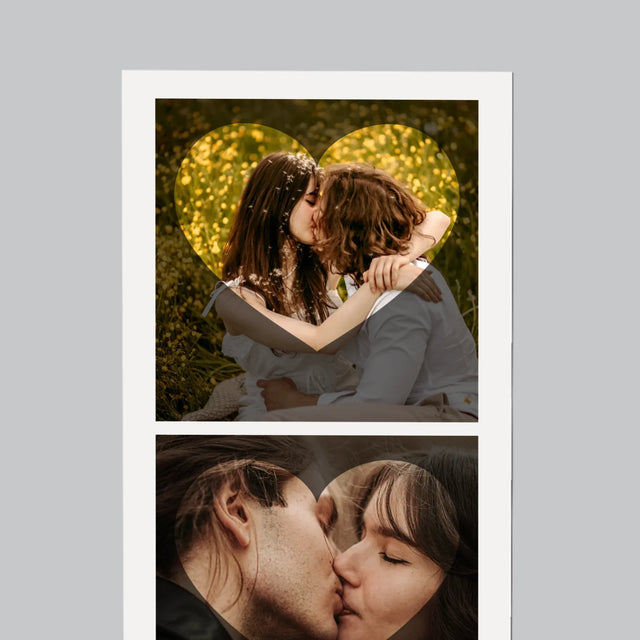 Foto En Handtekening: Verliefden Hart - Koelkast Magneet