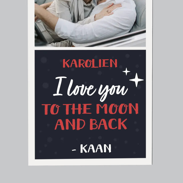 Fotocollage: To The Moon And Back - Koelkast Magneet