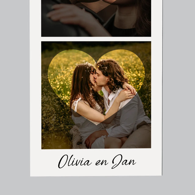 Foto En Handtekening: Verliefden Hart - Koelkast Magneet