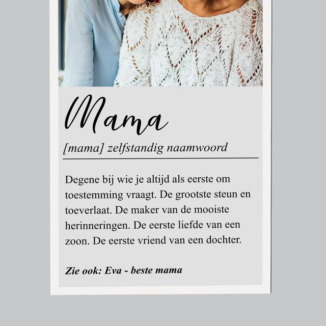 Foto En Handtekening: Mama Definitie - Koelkast Magneet