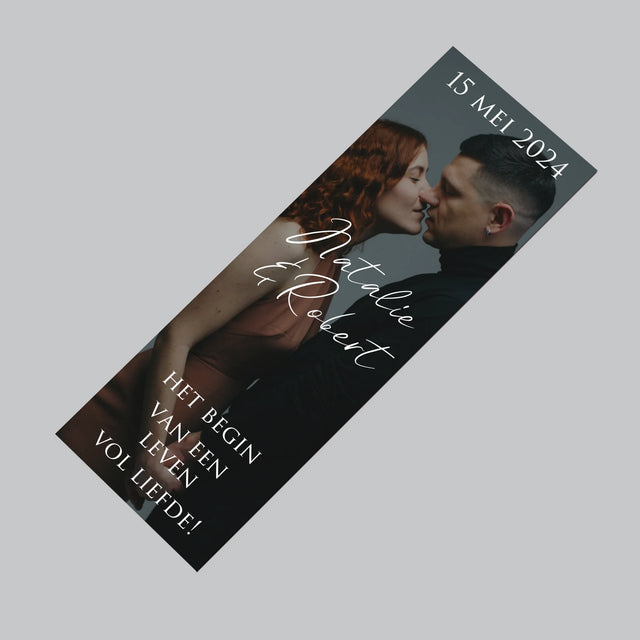 Foto En Handtekening: Trouwfoto Met Wensen - Koelkast Magneet