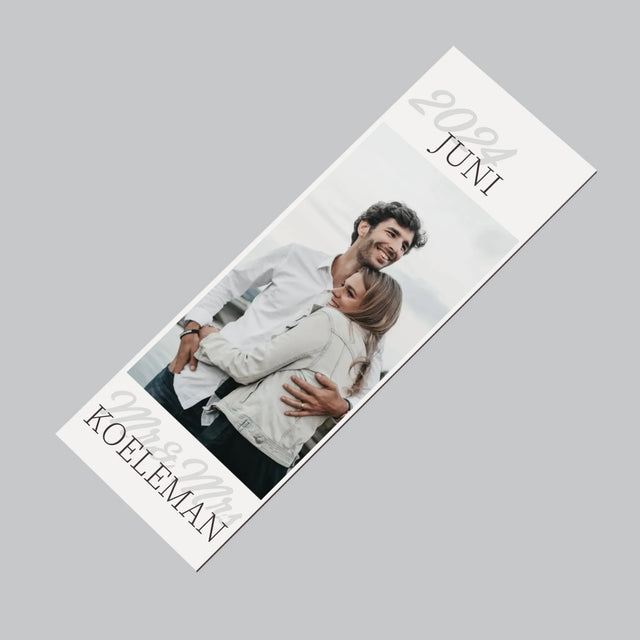 Fotocollage: Mr&Mrs Datum - Koelkast Magneet