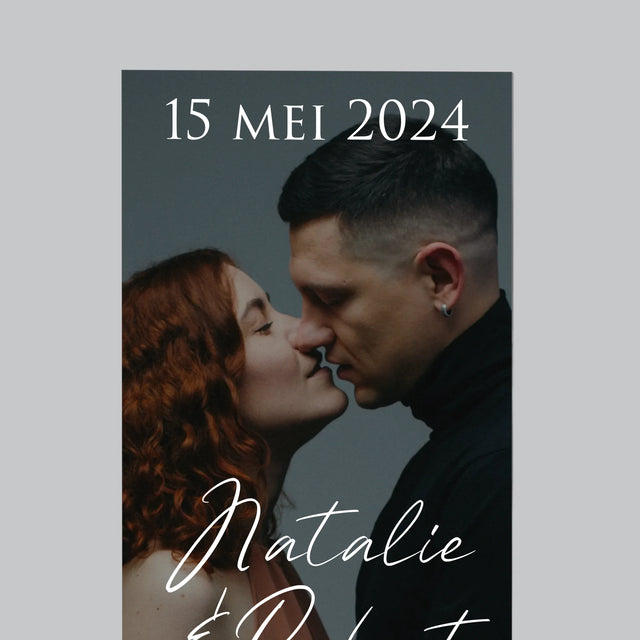 Foto En Handtekening: Trouwfoto Met Wensen - Koelkast Magneet