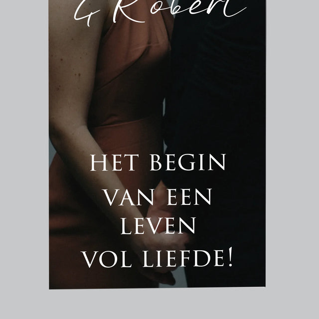 Foto En Handtekening: Trouwfoto Met Wensen - Koelkast Magneet
