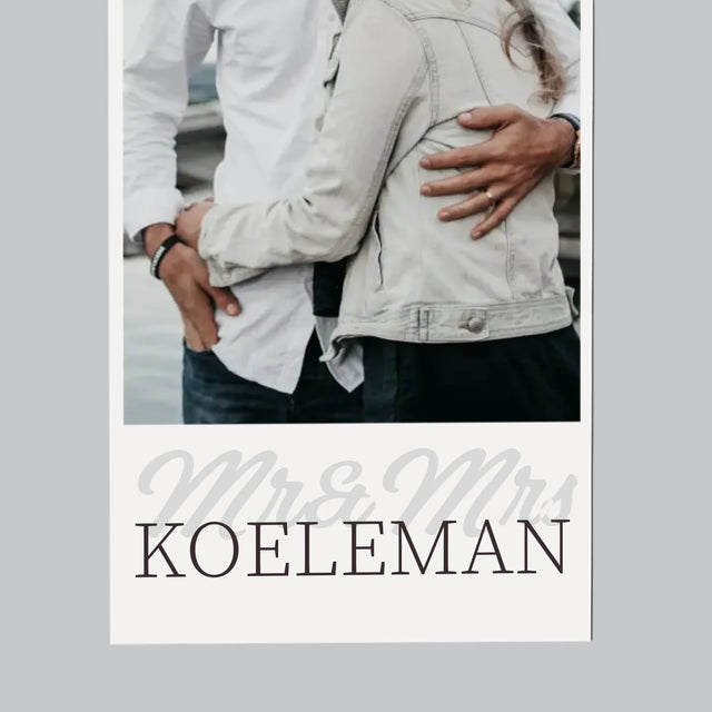 Fotocollage: Mr&Mrs Datum - Koelkast Magneet