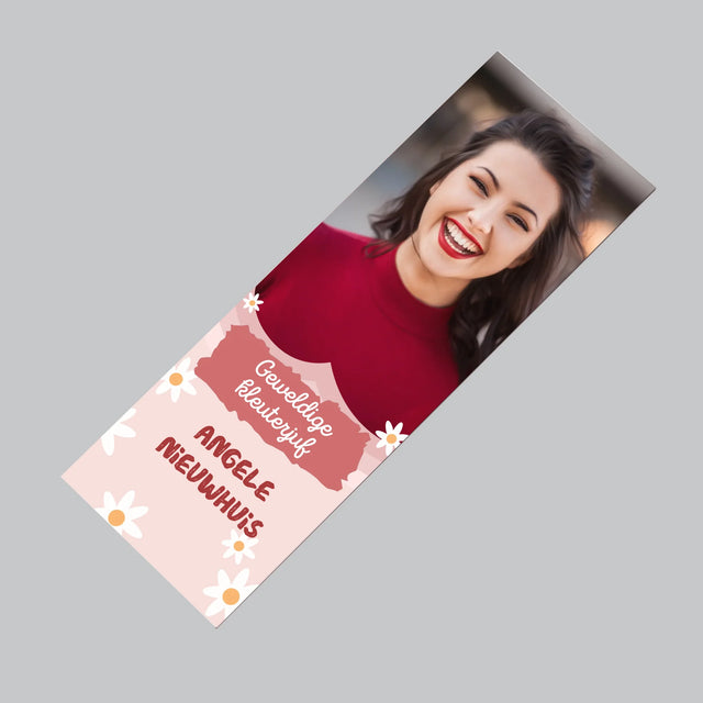 Foto En Handtekening: Geweldige Kleuterjuf - Koelkast Magneet