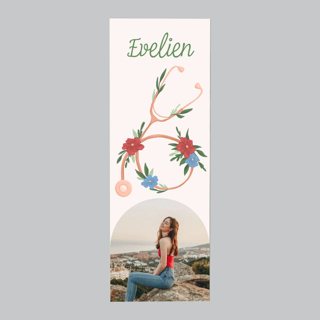 Foto En Handtekening: Stethoscoop Bloemen - Koelkast Magneet