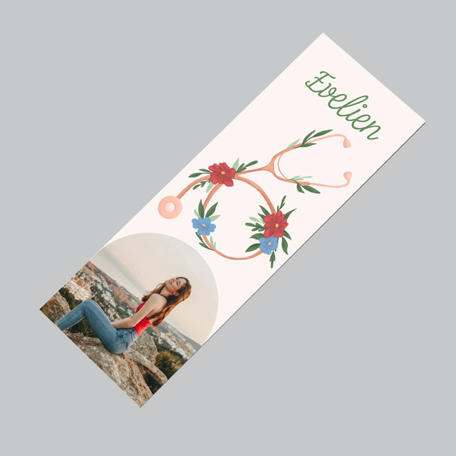 Foto En Handtekening: Stethoscoop Bloemen - Koelkast Magneet