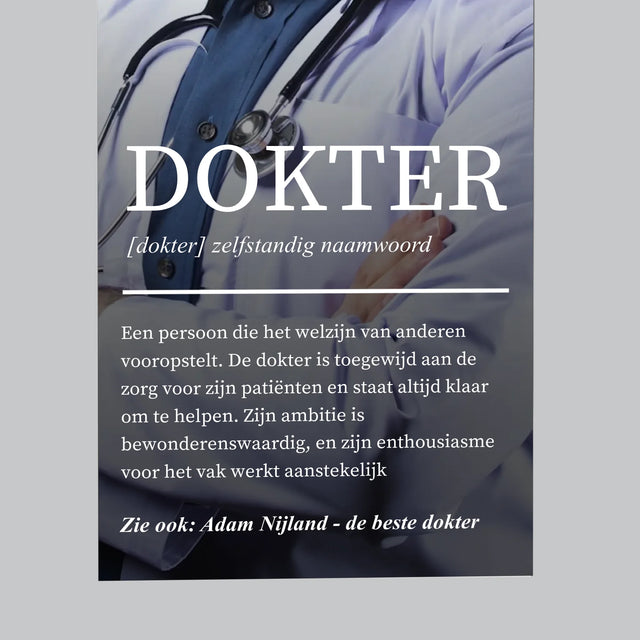 Foto En Handtekening: Dokter Definitie - Koelkast Magneet