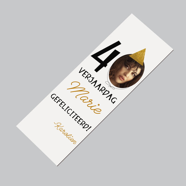 Foto En Handtekening: 40 Verjaardag Pet - Koelkast Magneet