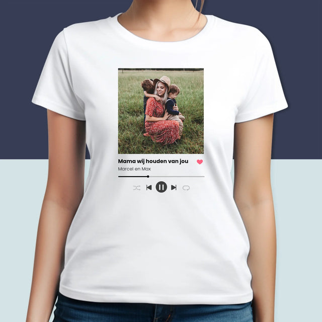 Foto En Handtekening: Mama Wij Houden Van Jou - T-Shirt Voor Dames
