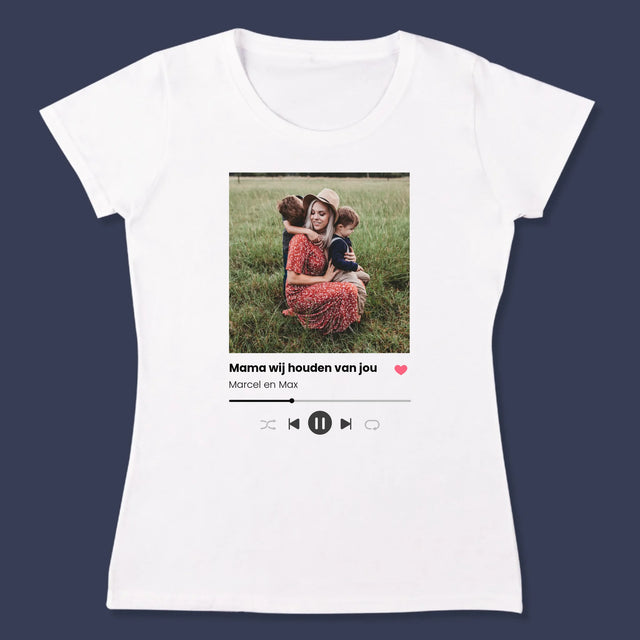 Foto En Handtekening: Mama Wij Houden Van Jou - T-Shirt Voor Dames