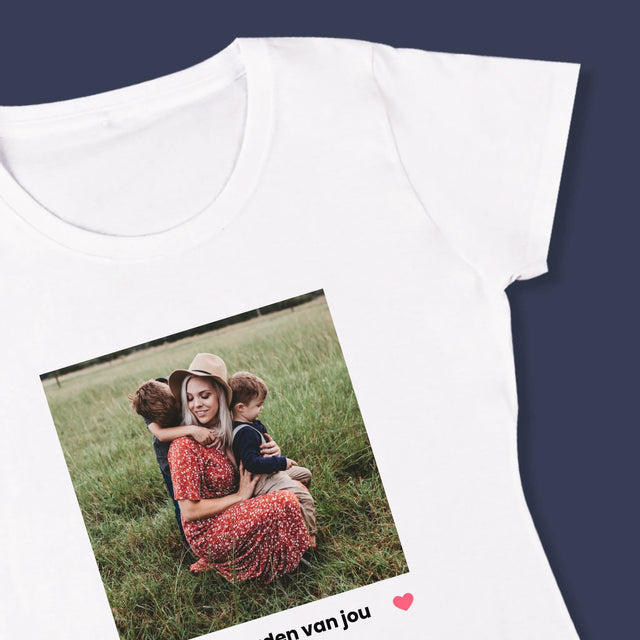 Foto En Handtekening: Mama Wij Houden Van Jou - T-Shirt Voor Dames