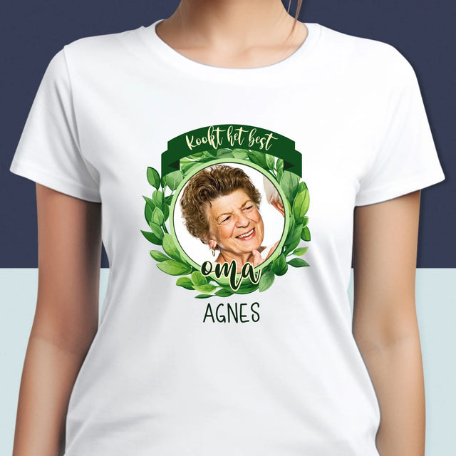 Foto En Handtekening: Kookt Het Best - T-Shirt Voor Dames