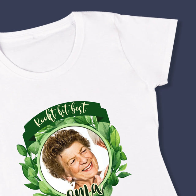 Foto En Handtekening: Kookt Het Best - T-Shirt Voor Dames
