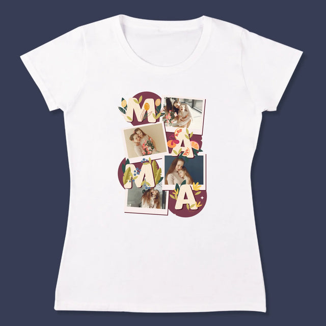 Fotocollage: Letters Mama - T-Shirt Voor Dames