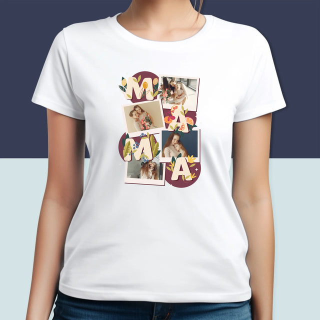 Fotocollage: Letters Mama - T-Shirt Voor Dames