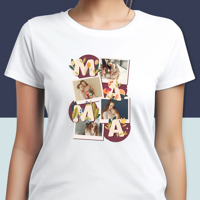 Fotocollage: Letters Mama - T-Shirt Voor Dames