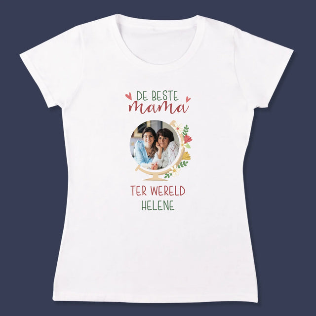 Foto En Handtekening: De Beste Mama Ter Wereld - T-Shirt Voor Dames