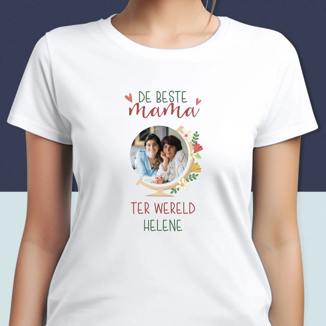Foto En Handtekening: De Beste Mama Ter Wereld - T-Shirt Voor Dames