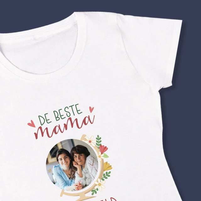 Foto En Handtekening: De Beste Mama Ter Wereld - T-Shirt Voor Dames