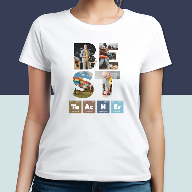 Woord Van Foto'S: Best Teacher Chemische Elementen - T-Shirt Voor Dames