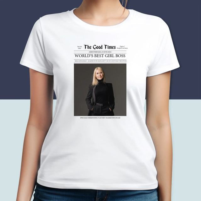 Omslag Van Tijdschrift: World’S Best Girl Boss - T-Shirt Voor Dames