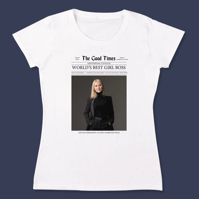 Omslag Van Tijdschrift: World’S Best Girl Boss - T-Shirt Voor Dames