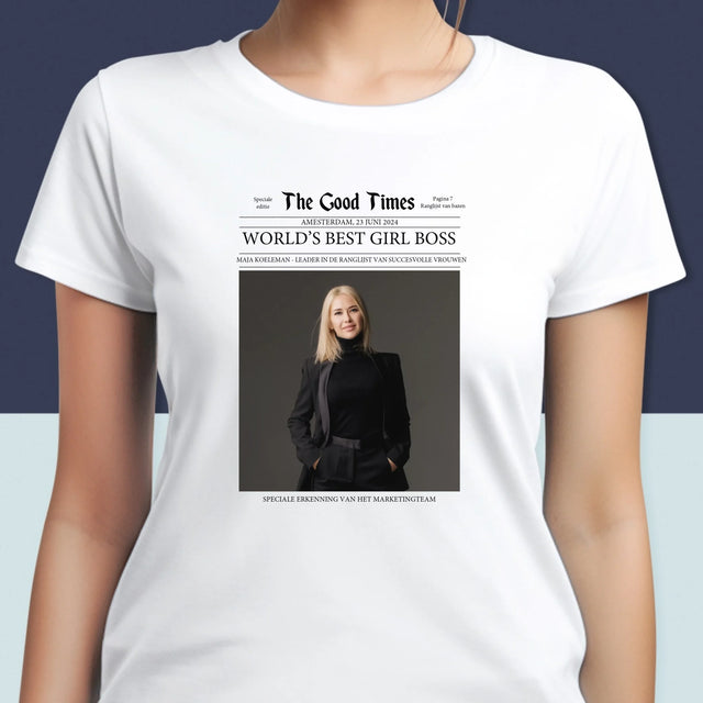 Omslag Van Tijdschrift: World’S Best Girl Boss - T-Shirt Voor Dames