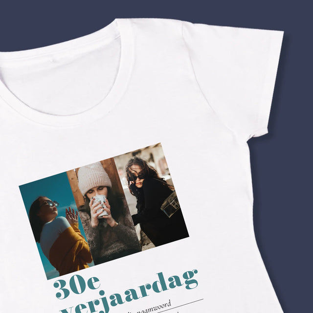Fotocollage: 30E Verjaardag Definitie - T-Shirt Voor Dames