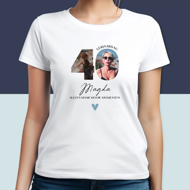 Woord Van Foto'S: 40E Verjaardag Mooie Momenten - T-Shirt Voor Dames