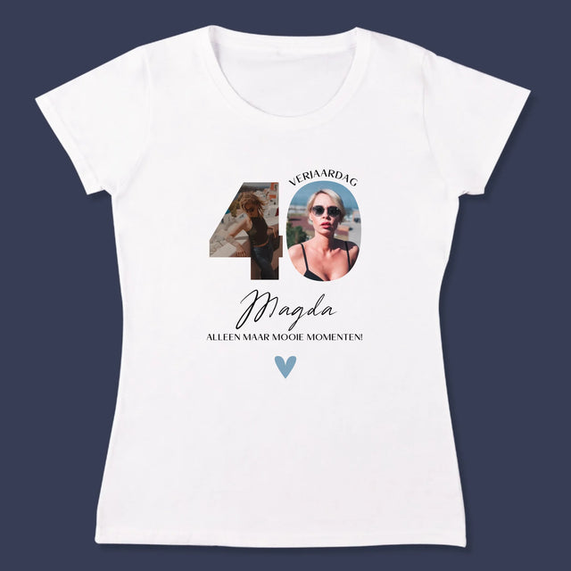 Woord Van Foto'S: 40E Verjaardag Mooie Momenten - T-Shirt Voor Dames
