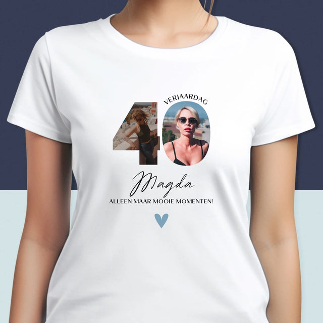 Woord Van Foto'S: 40E Verjaardag Mooie Momenten - T-Shirt Voor Dames