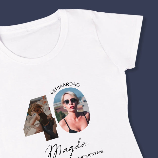 Woord Van Foto'S: 40E Verjaardag Mooie Momenten - T-Shirt Voor Dames
