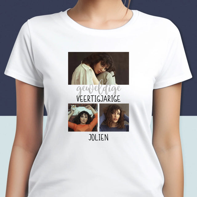 Fotocollage: Geweldige Veertigjarige, Vrouw - T-Shirt Voor Dames