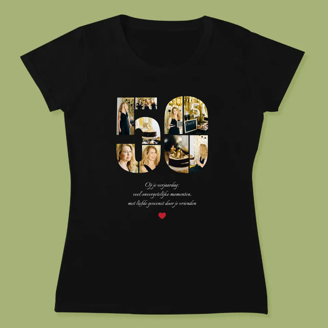 Vorm Van Foto'S: 50E Verjaardag Wensen - T-Shirt Voor Dames