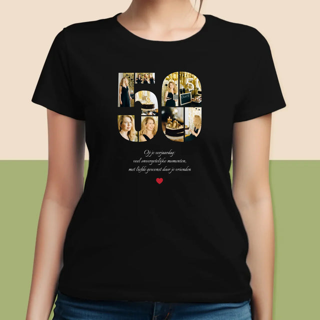 Vorm Van Foto'S: 50E Verjaardag Wensen - T-Shirt Voor Dames
