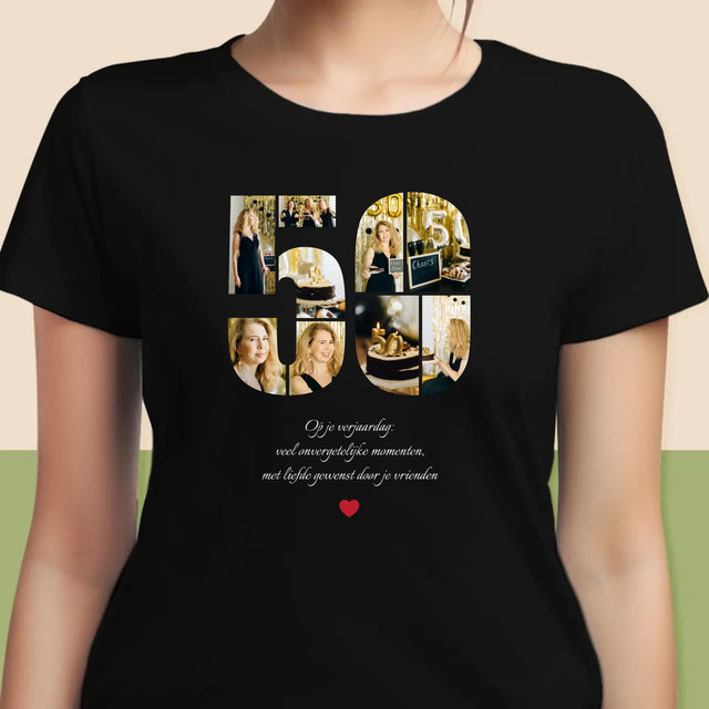 Vorm Van Foto'S: 50E Verjaardag Wensen - T-Shirt Voor Dames